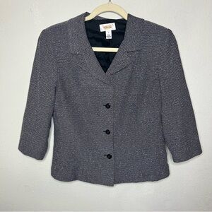 Vintage Talbots Black and White Blazer Structured Suit Jacket Size 4
